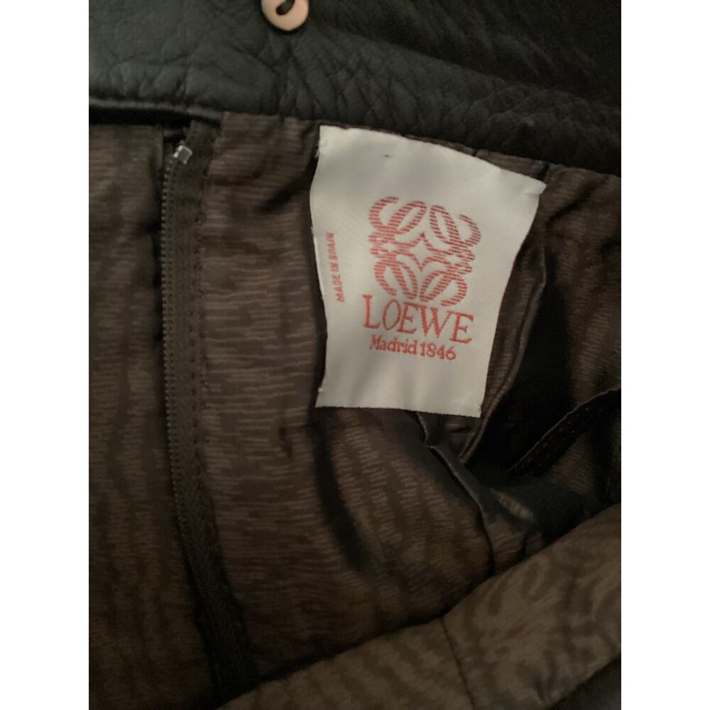 Loewe Vintage Chocolate Brown Soft Leather Skirt Capsule Butter - Picture 4 of 5